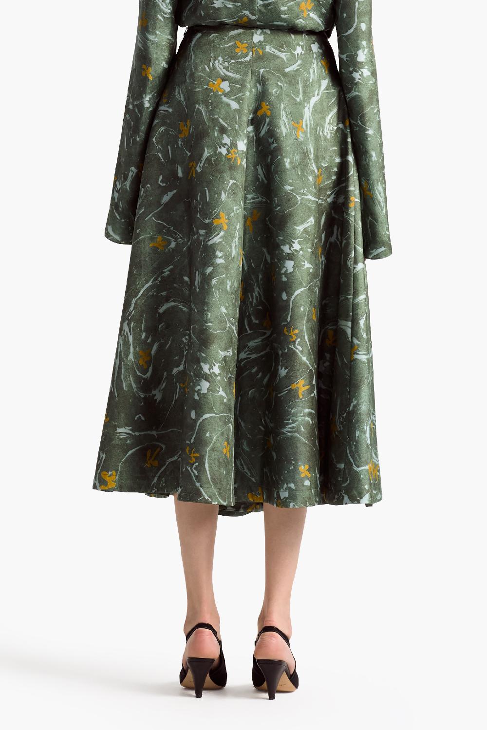 Altuzarra Varda Skirt Monstera Marbled Floral