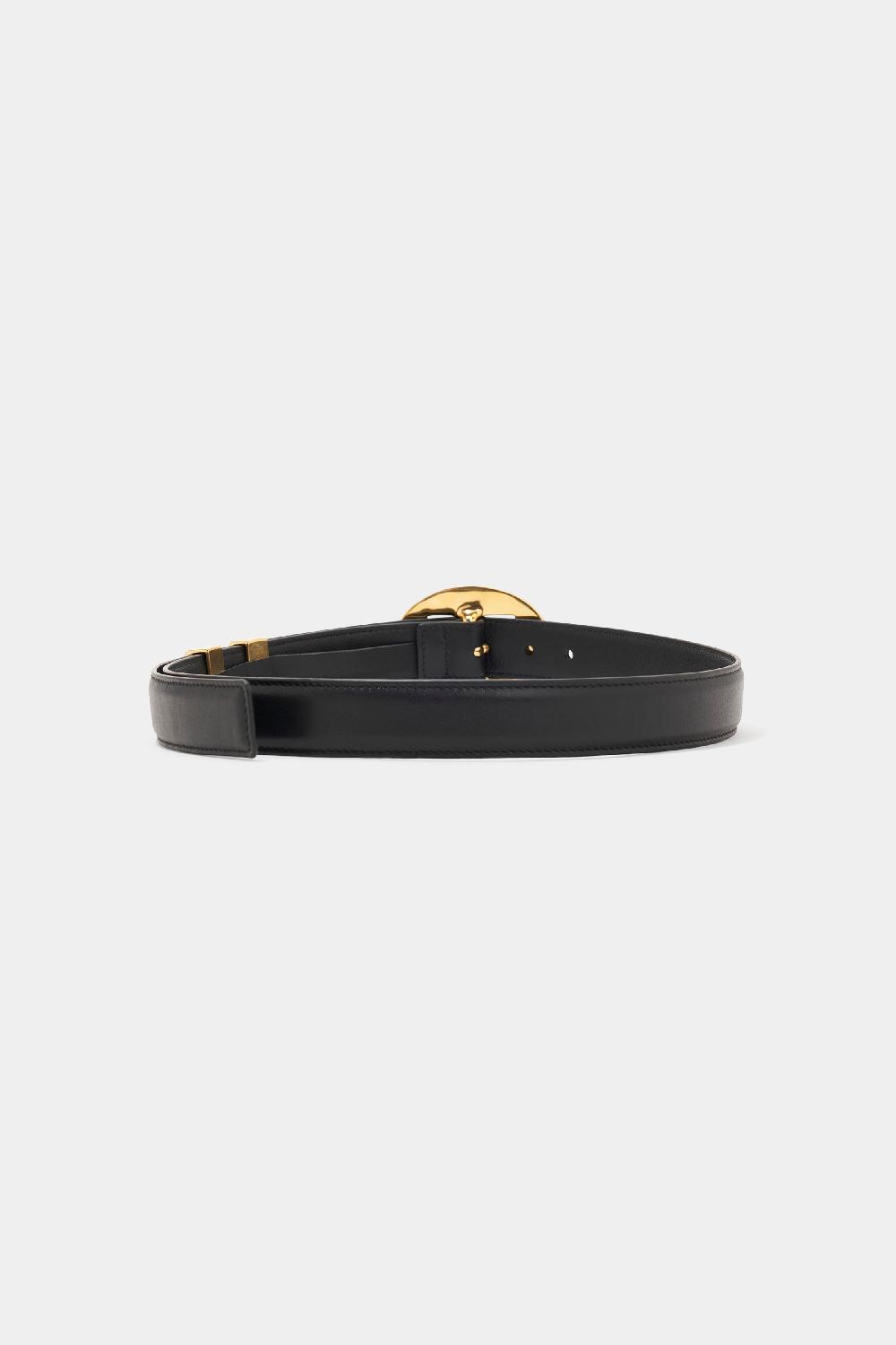 altuzarra Vintage Brass Buckle Belt Black