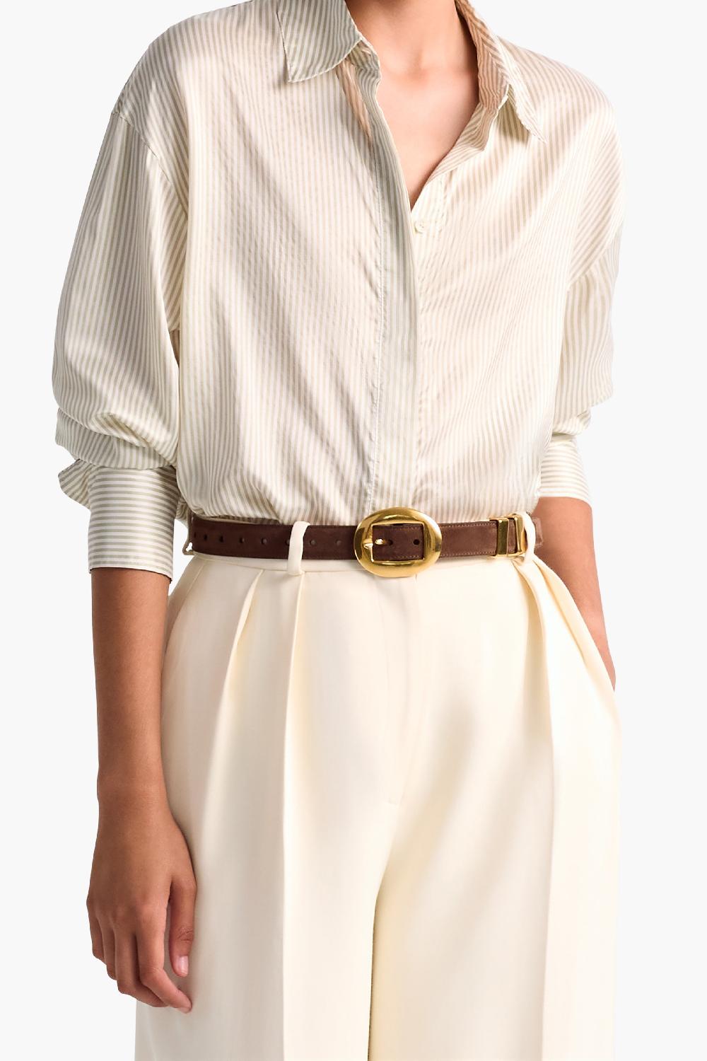 altuzarra Vintage Brass Buckle Belt Chocolate