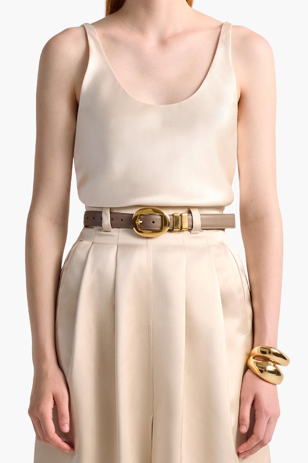 altuzarra Vintage Brass Buckle Belt Taupe