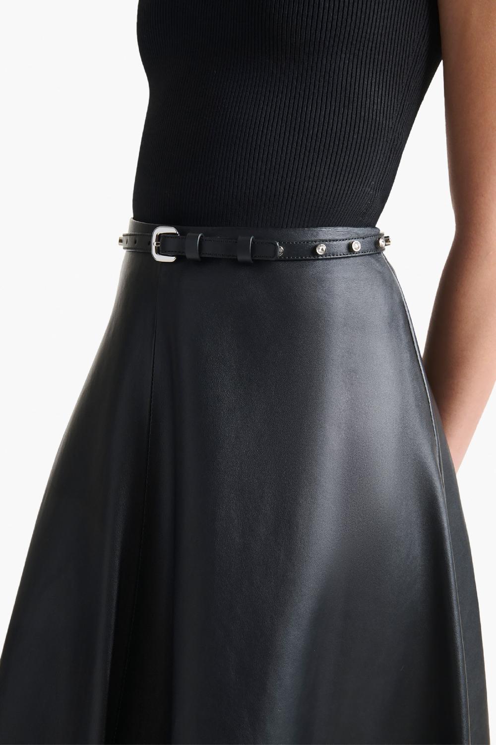 altuzarra Skinny Belt With Studs Buckle Belt Black/Crystal