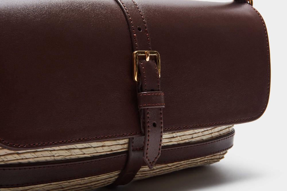 Altuzarra Watermill Shoulder Leather Flap Natural/Praline