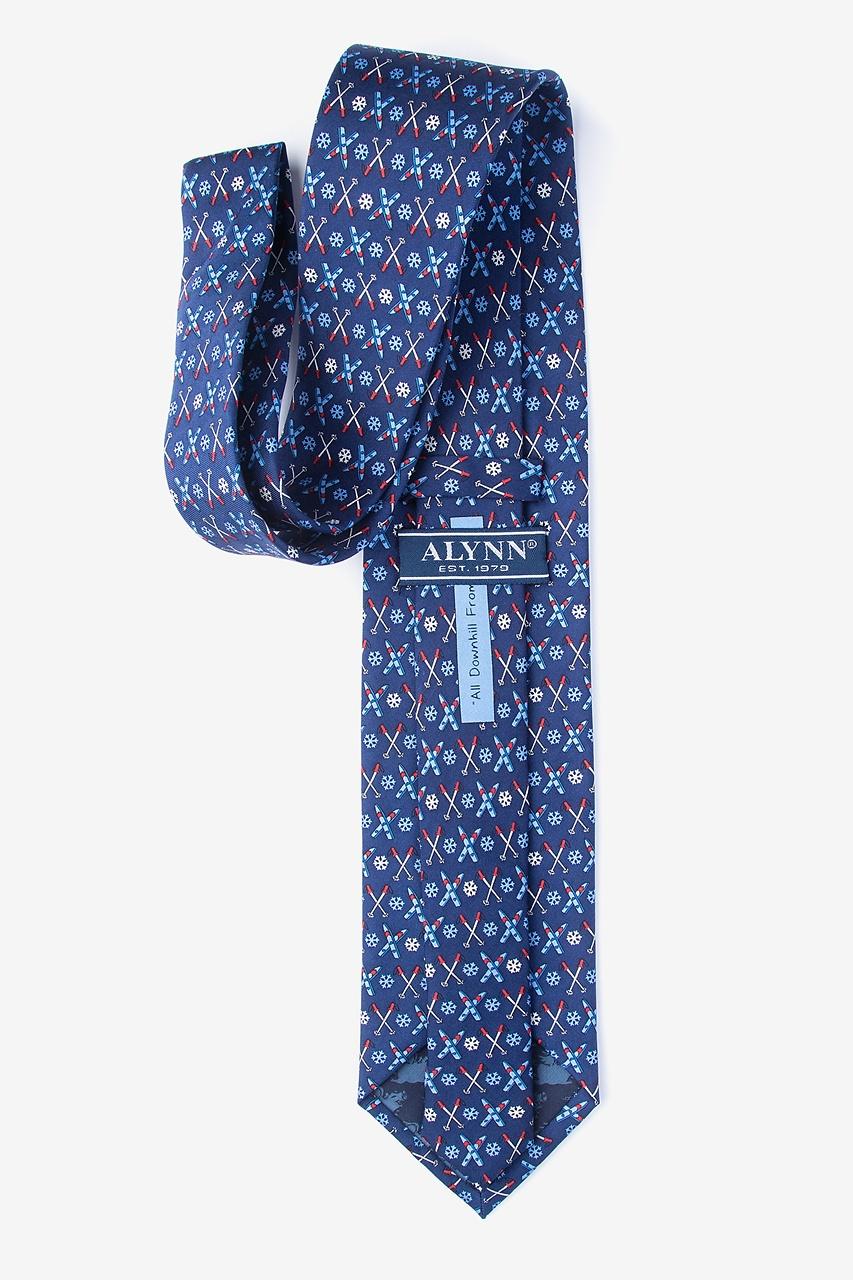 Alynn All Downhill From Here Navy Blue 100% Silk Tie