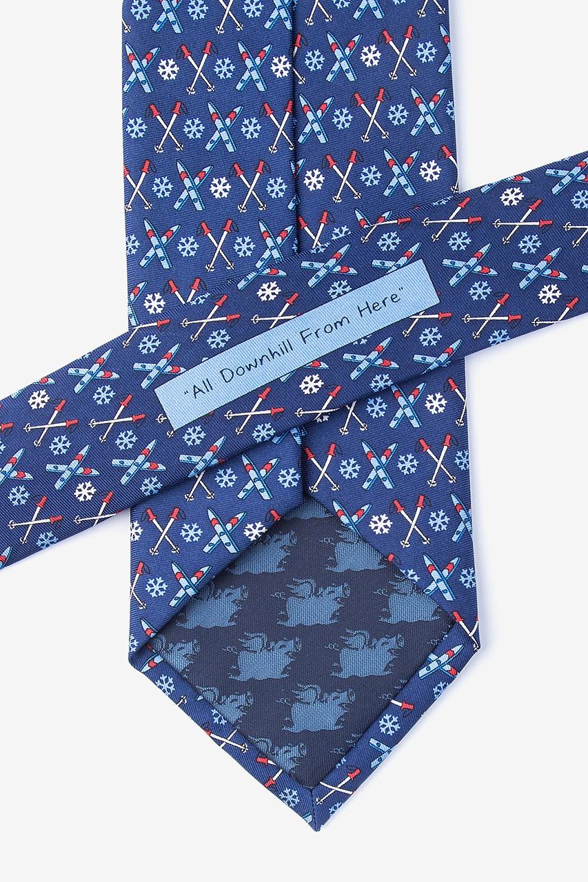 Alynn All Downhill From Here Navy Blue 100% Silk Tie