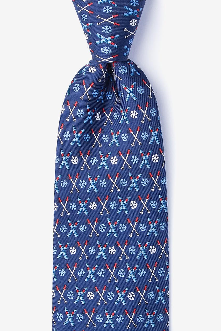 alynn All Downhill From Here Navy Blue 100% silk Tie