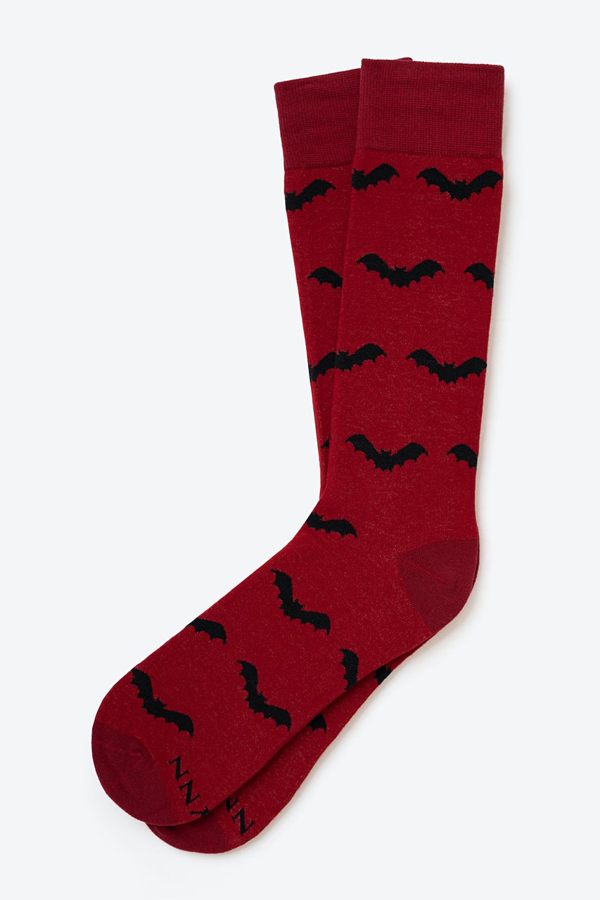 alynn A little Batty burgundy Sock