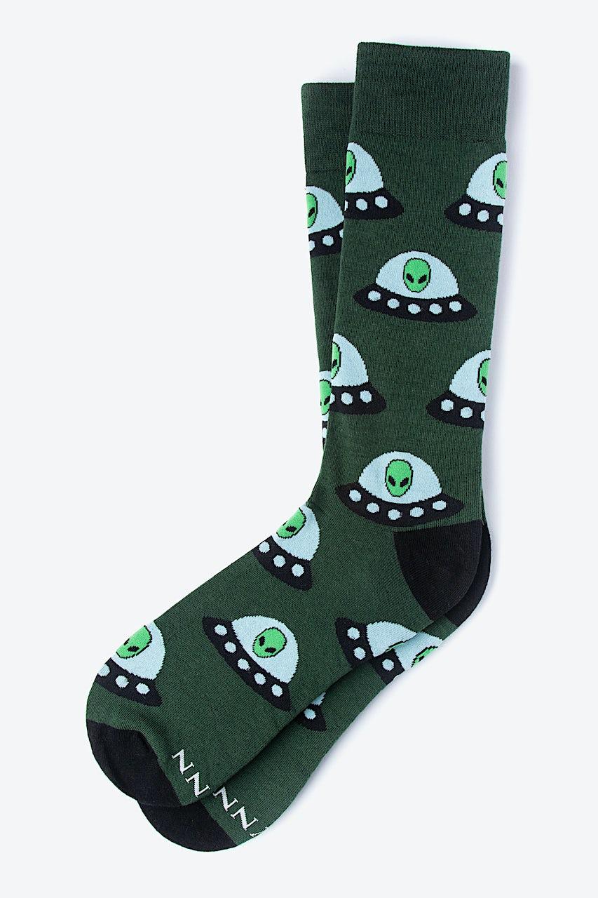 Alynn Alien Invasion Green His & Hers Socks