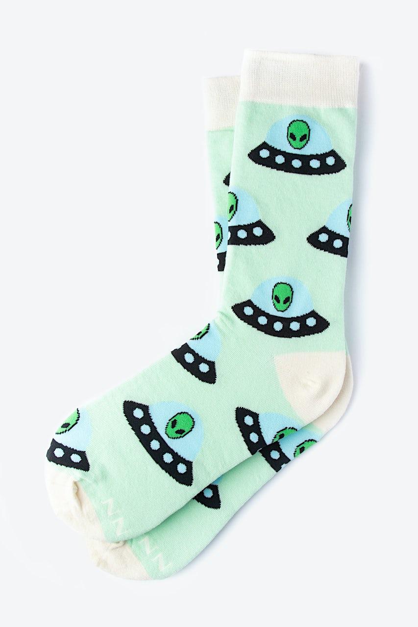Alynn Alien Invasion Green His & Hers Socks