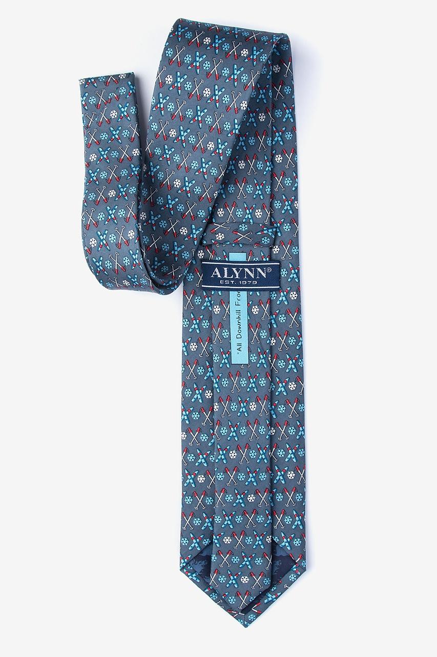 Alynn All Downhill From Here Gray 100% Silk Tie