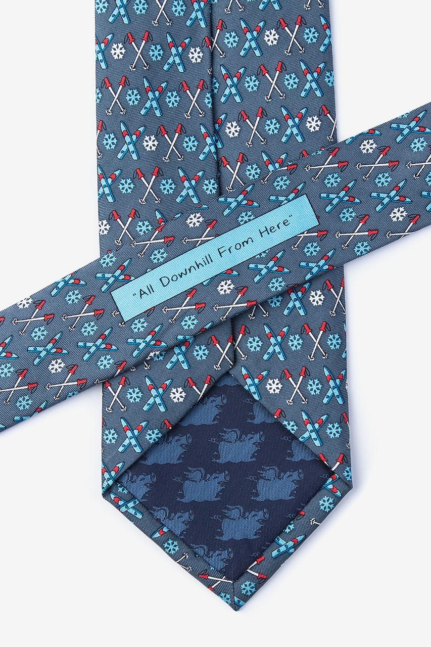 Alynn All Downhill From Here Gray 100% Silk Tie