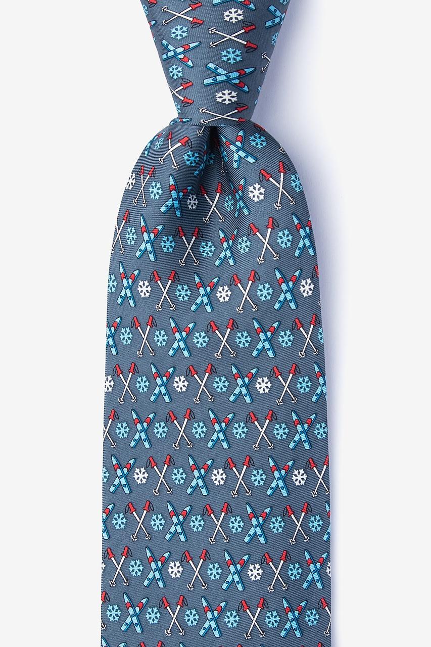 alynn All Downhill From Here gray 100% silk Tie