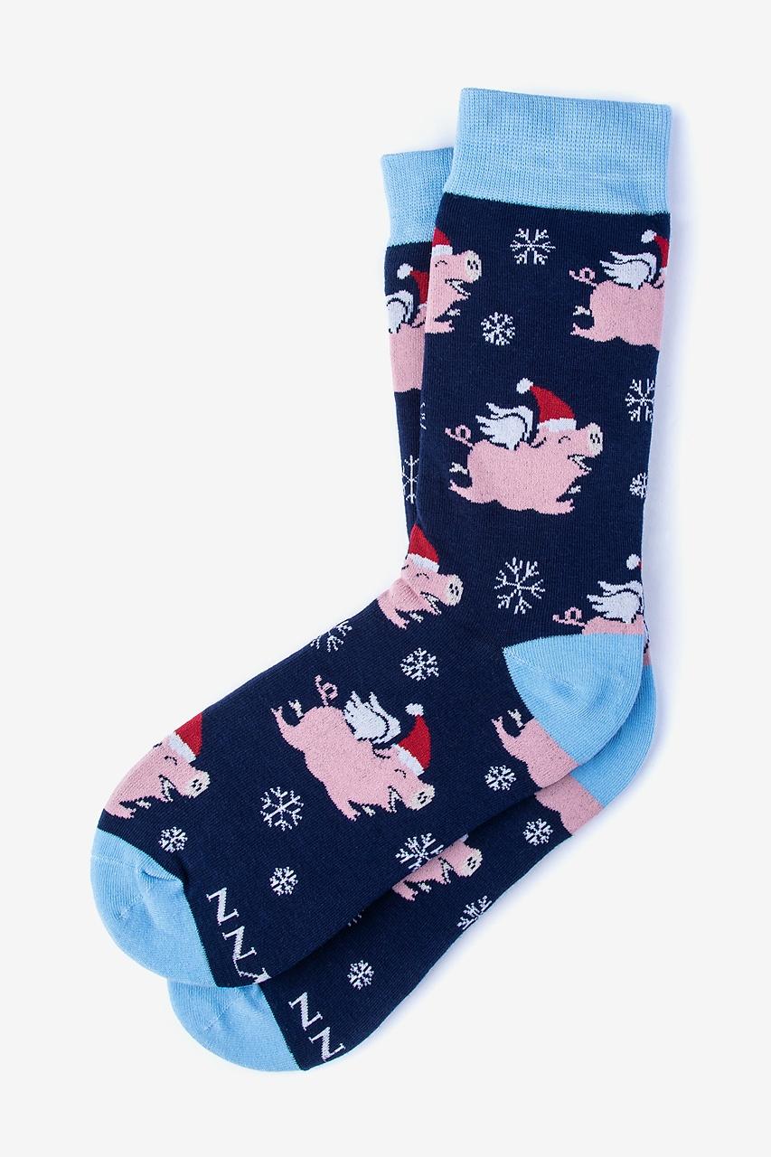 alynn Alynn Christmas Navy Blue Women's Sock