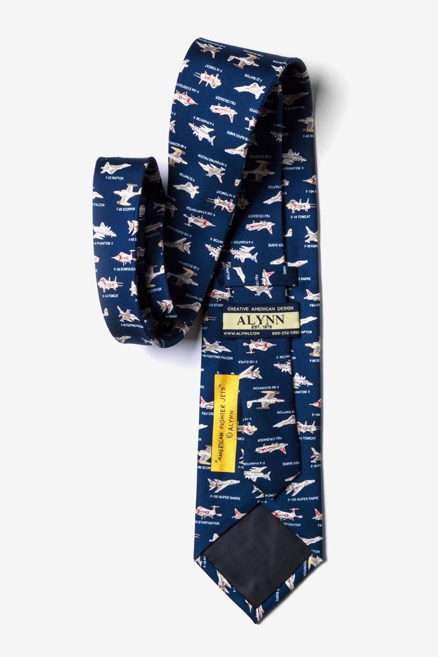 Alynn American Fighter Jets Navy Blue 100% Silk Tie
