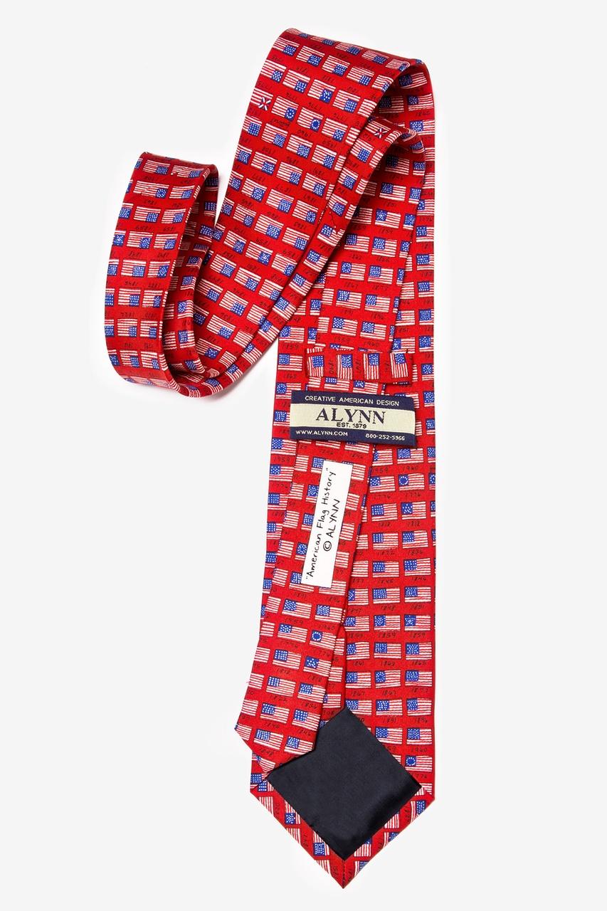 Alynn American Flag History Red 100% Silk Tie