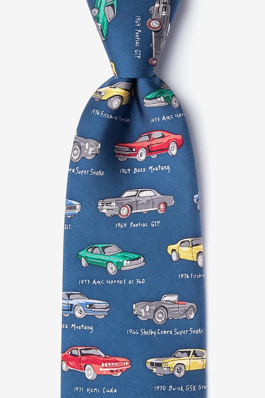 alynn American Muscle blue 100% silk Tie