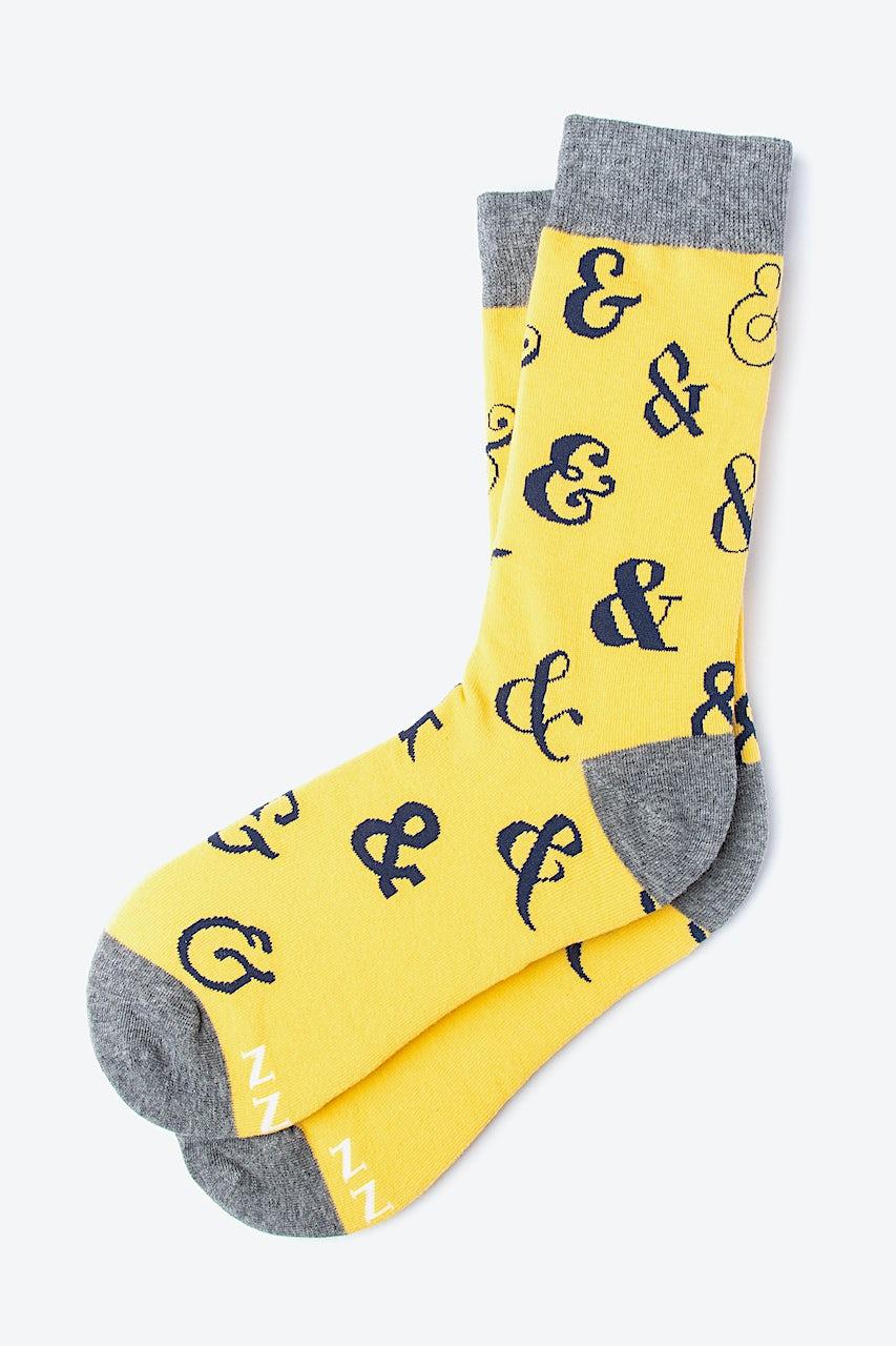 Alynn Ampersand Addict Yellow His & Hers Socks