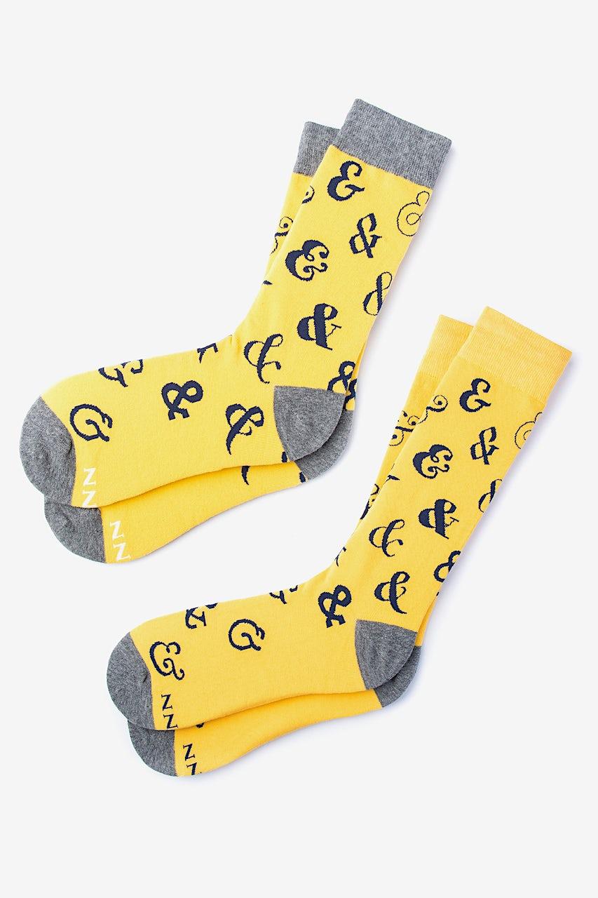alynn Ampersand Addict yellow His & Hers Socks