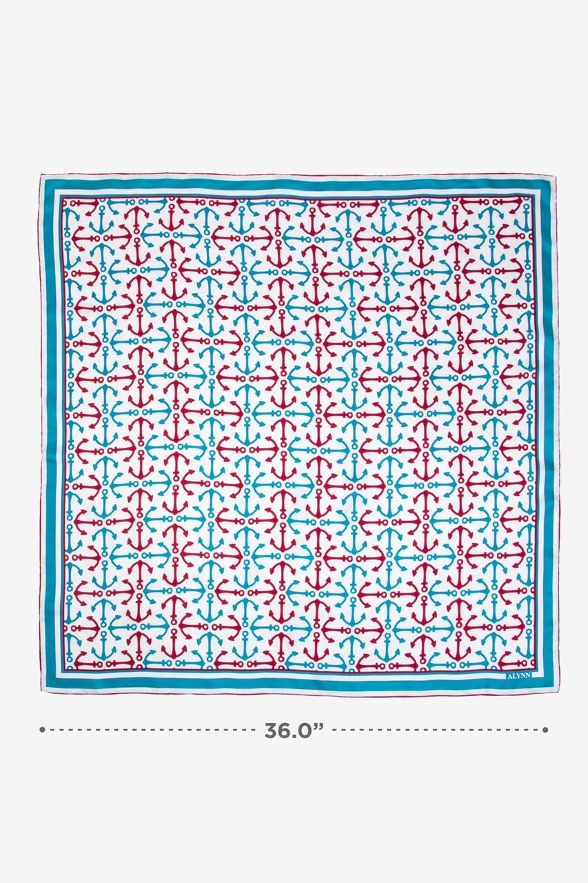 Alynn Anchor Accoutrement Blue Square Scarf
