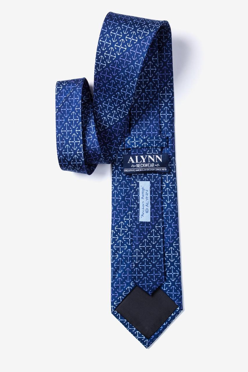 Alynn Anchors Aweigh Navy Blue 100% Silk Tie