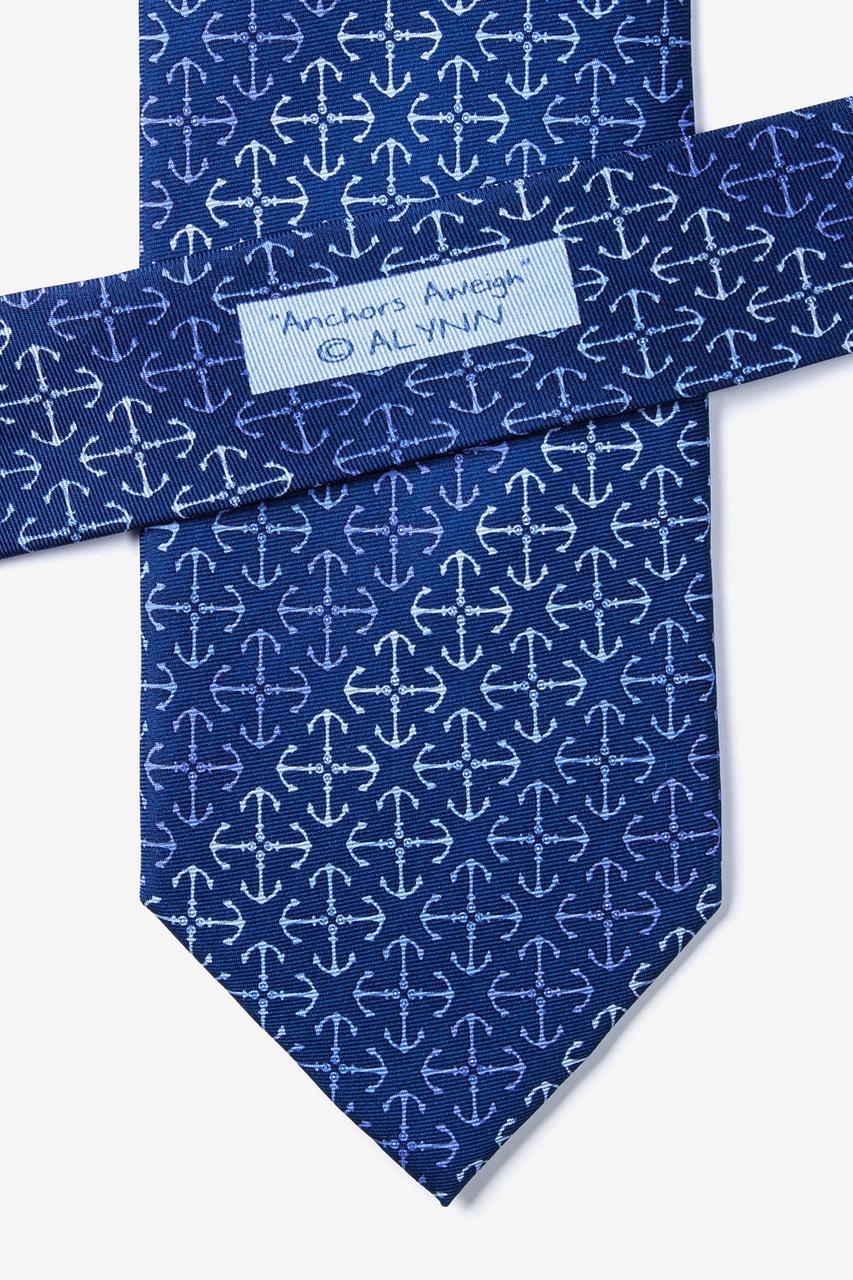 Alynn Anchors Aweigh Navy Blue 100% Silk Tie