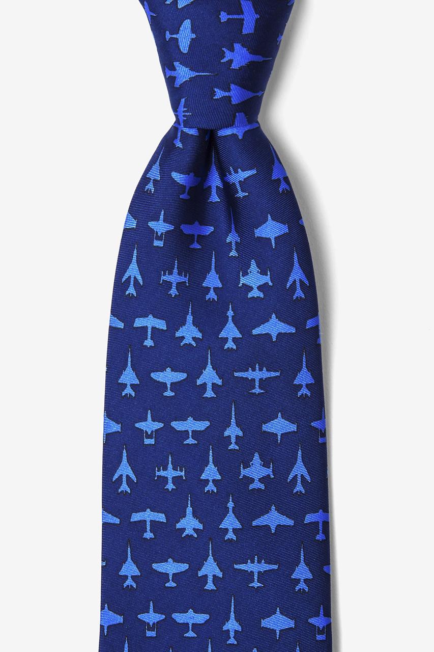 alynn Aviation Navy Blue 100% silk Tie