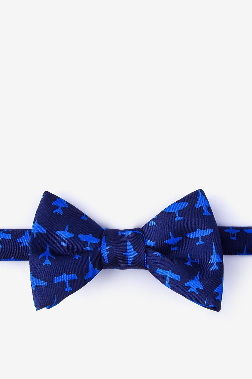 alynn Aviation Navy Blue Self-Tie Bow Tie