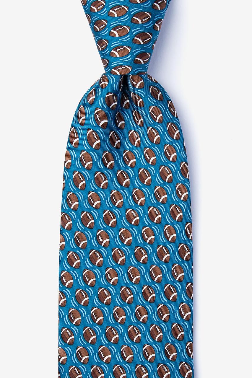 alynn Aww Snap blue 100% silk Extra Long Tie