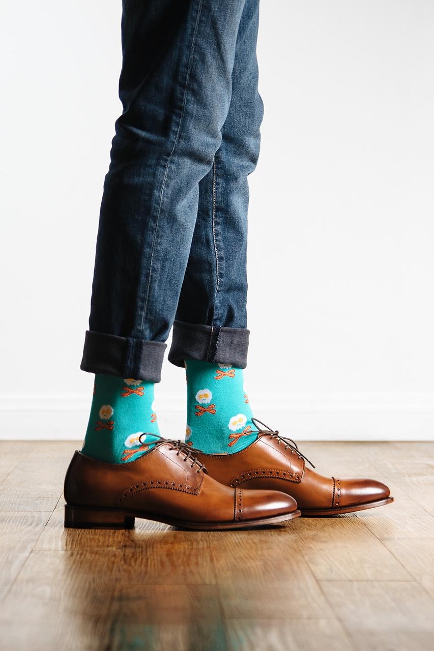 Alynn Bacon & Eggs Breakfast Aqua Sock