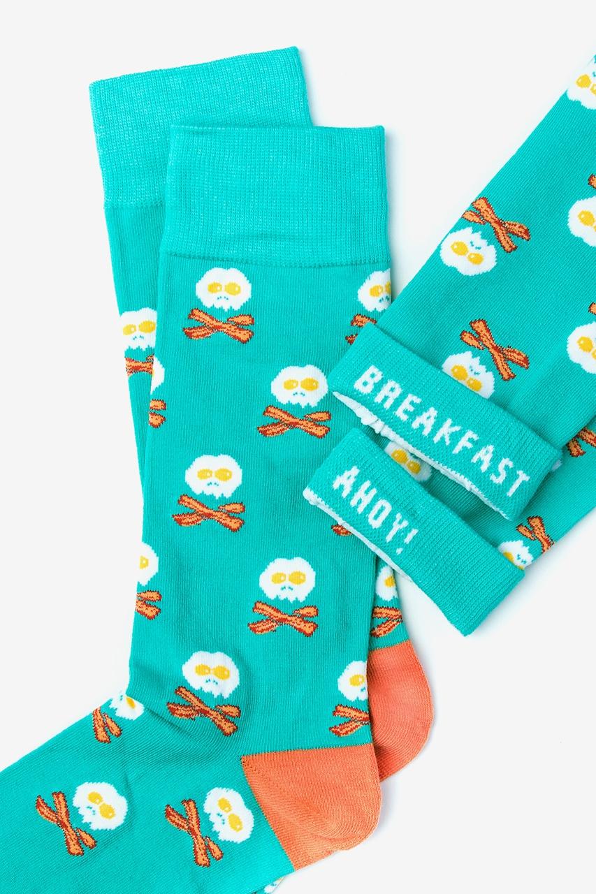 Alynn Bacon & Eggs Breakfast Aqua Sock