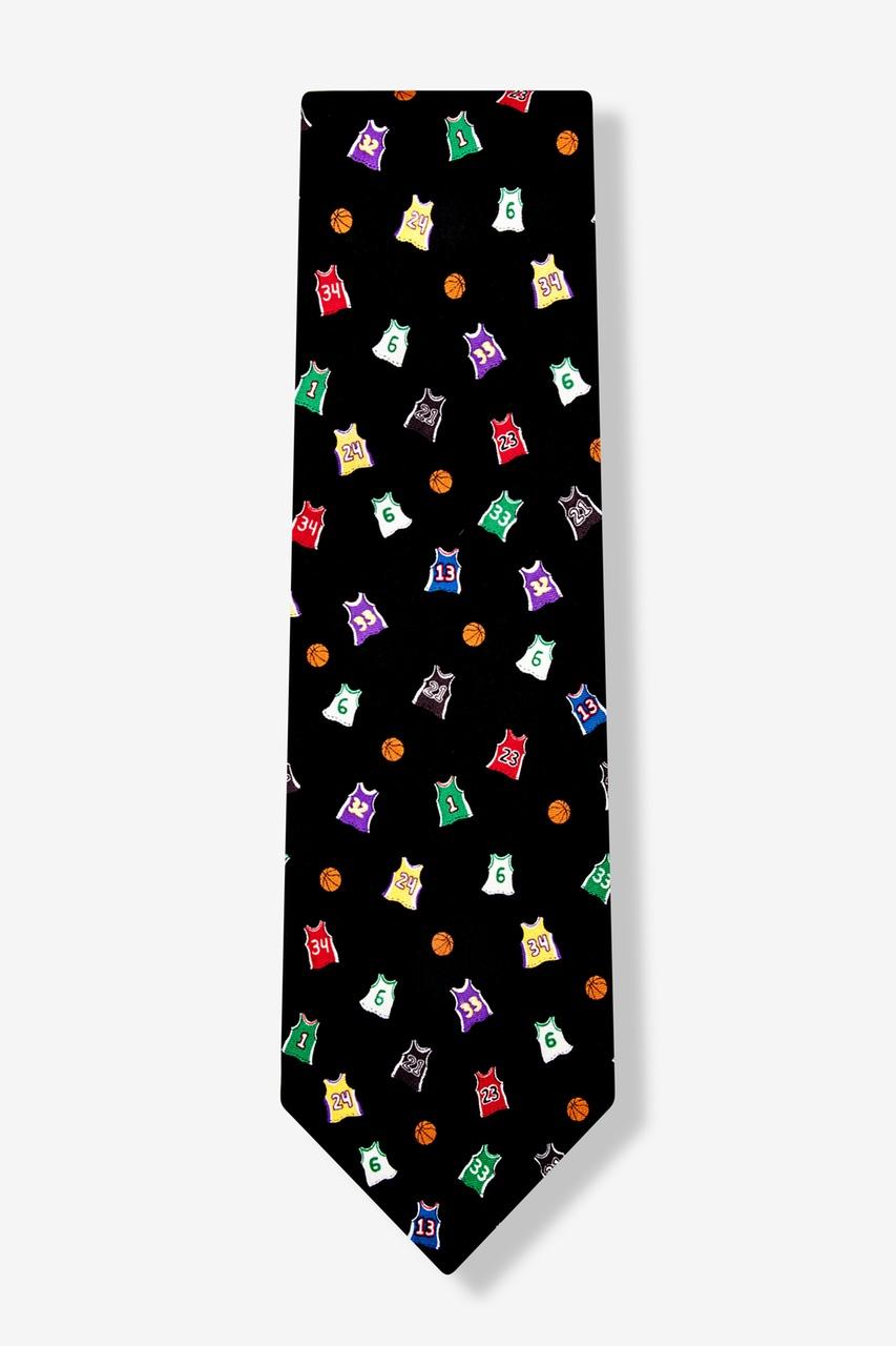 Alynn Basketball Legends Black 100% Silk Tie