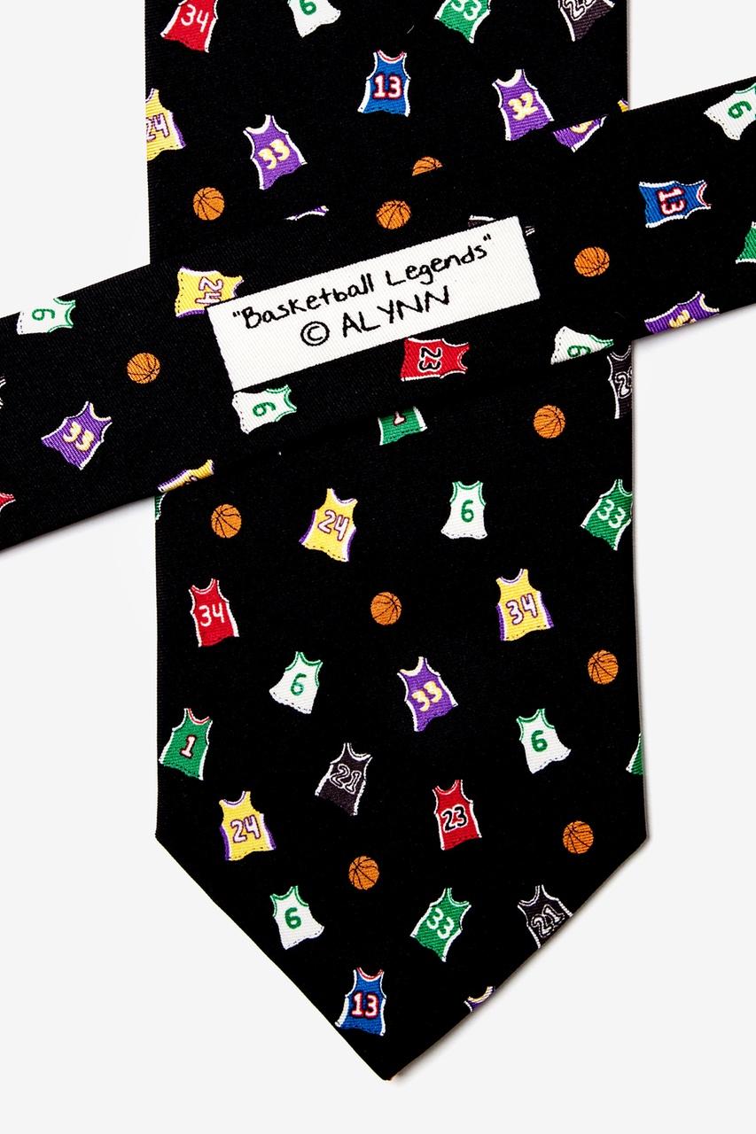 Alynn Basketball Legends Black 100% Silk Tie