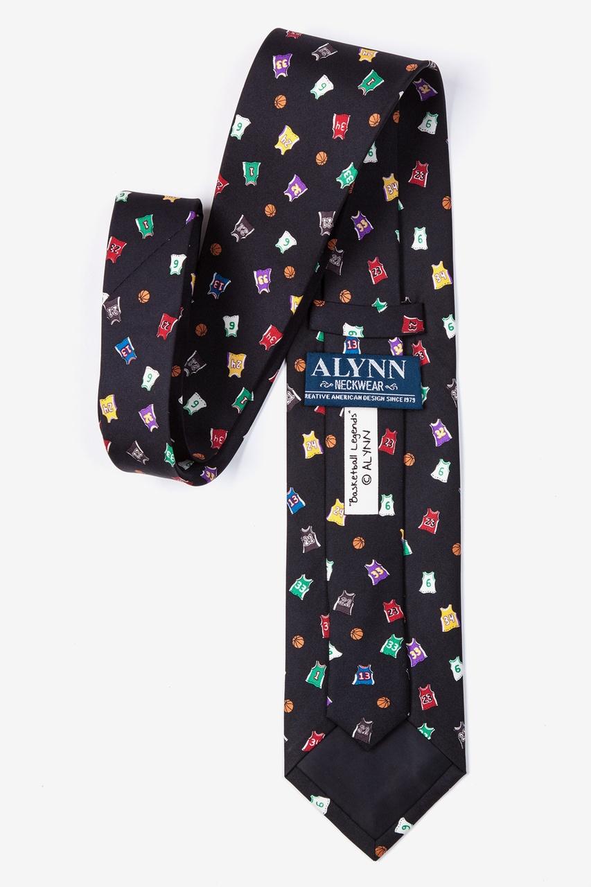 Alynn Basketball Legends Black 100% Silk Tie