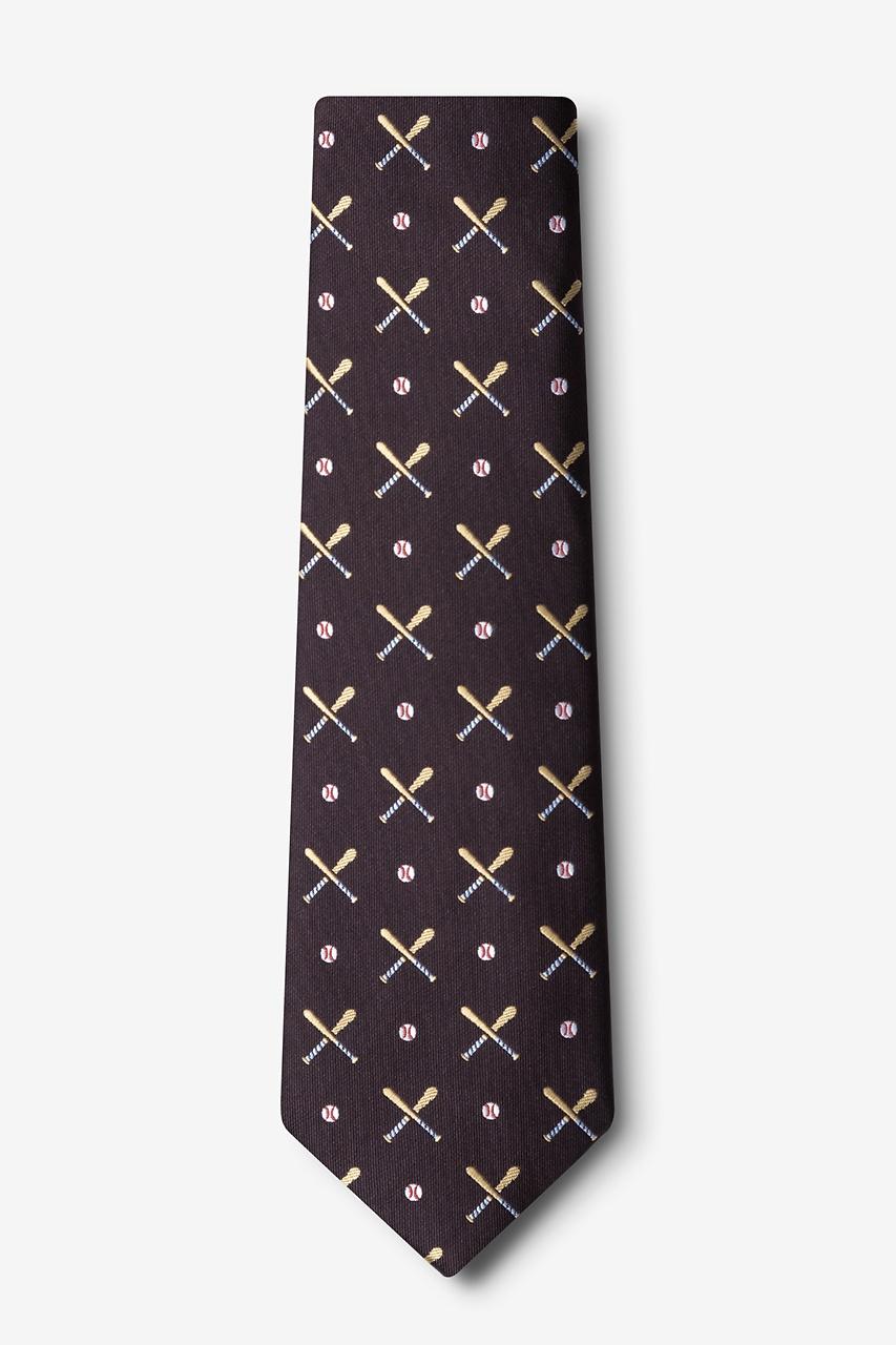 Alynn Batter Up Brown 100% Silk Tie