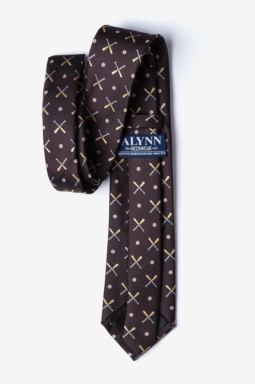 Alynn Batter Up Brown 100% Silk Tie