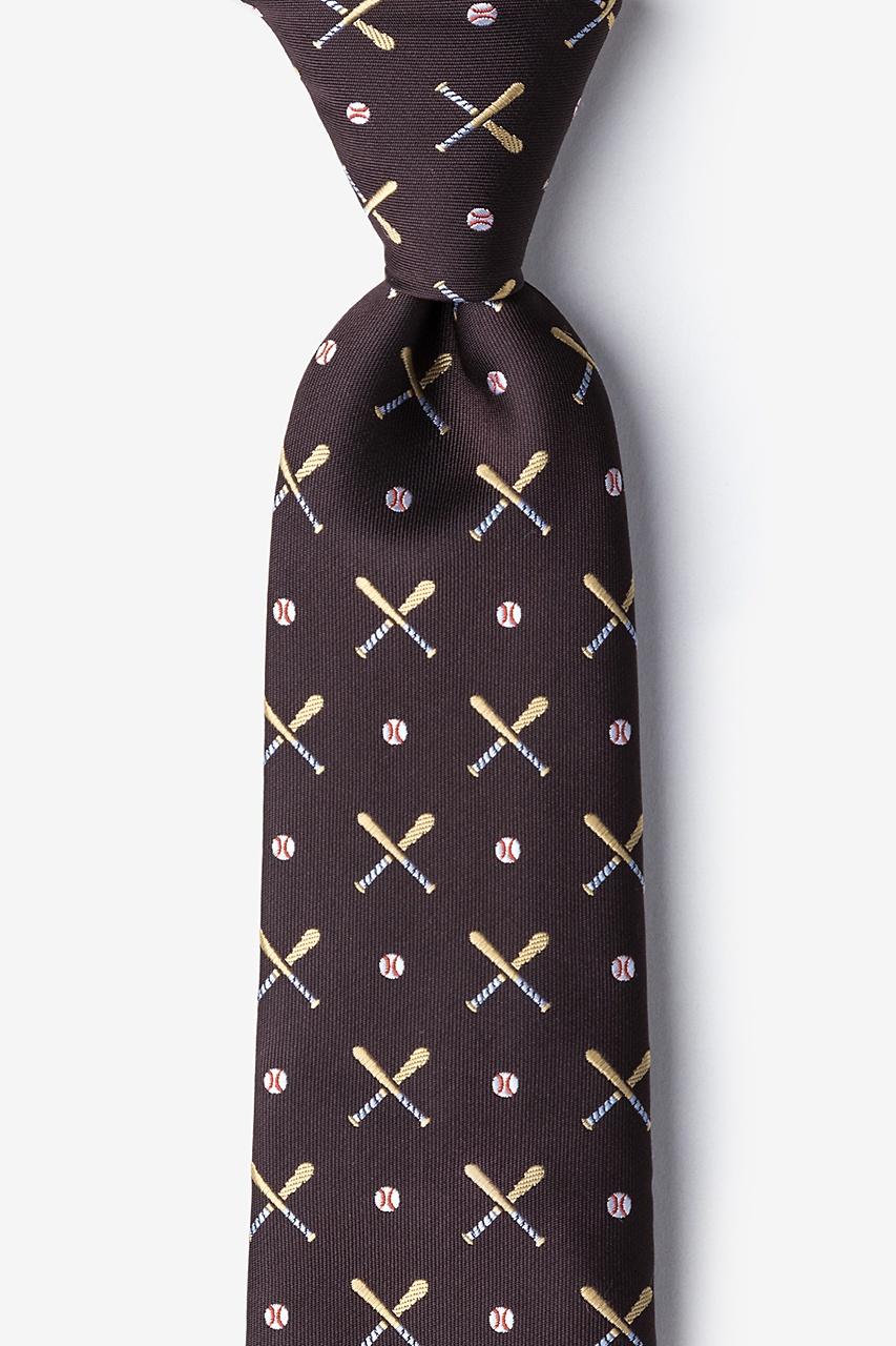 alynn Batter Up brown 100% silk Tie
