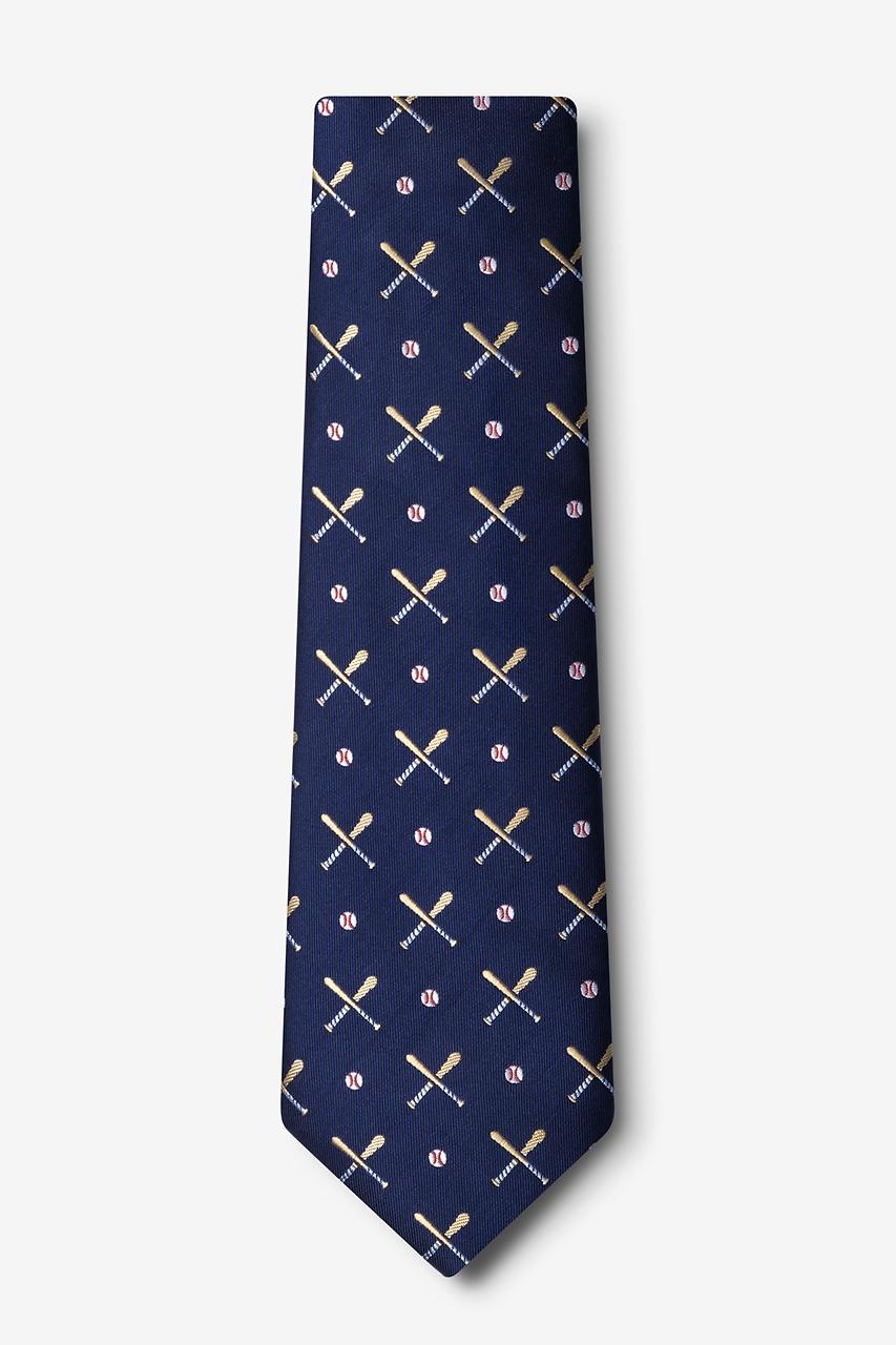 Alynn Batter Up Navy Blue 100% Silk Tie