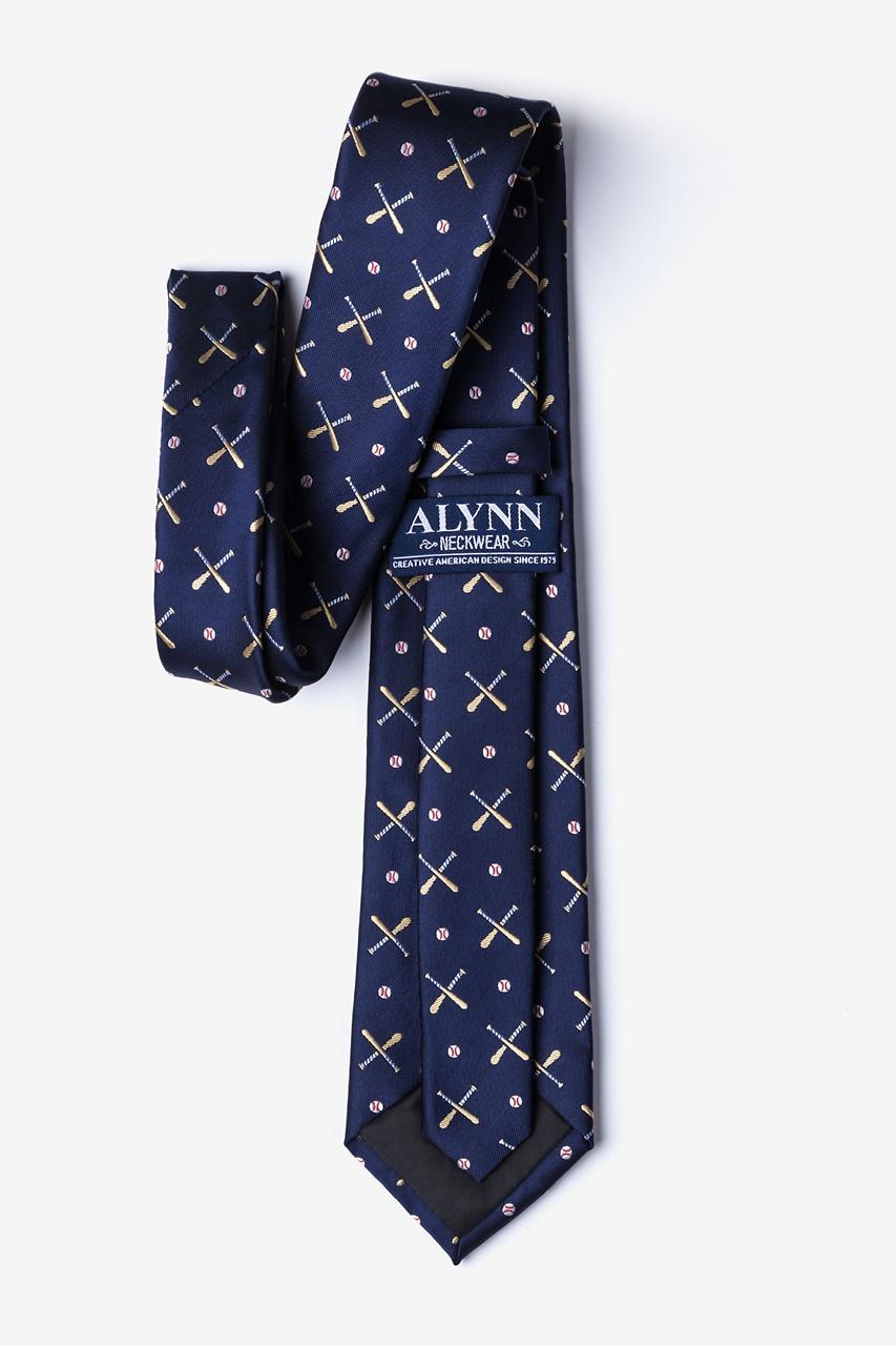 Alynn Batter Up Navy Blue 100% Silk Tie