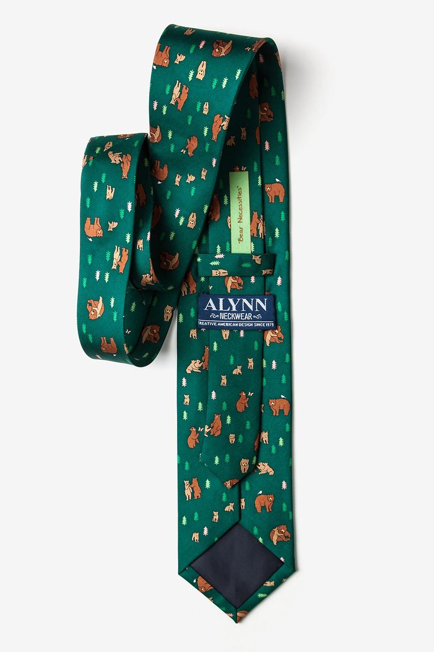 Alynn Bear Necessities Green 100% Silk Tie