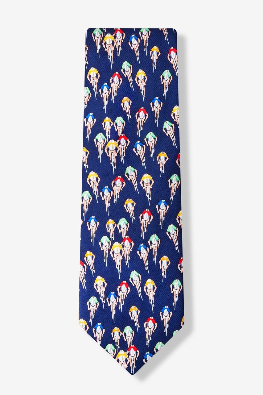 Alynn Bike Racing Navy Blue 100% Silk Tie