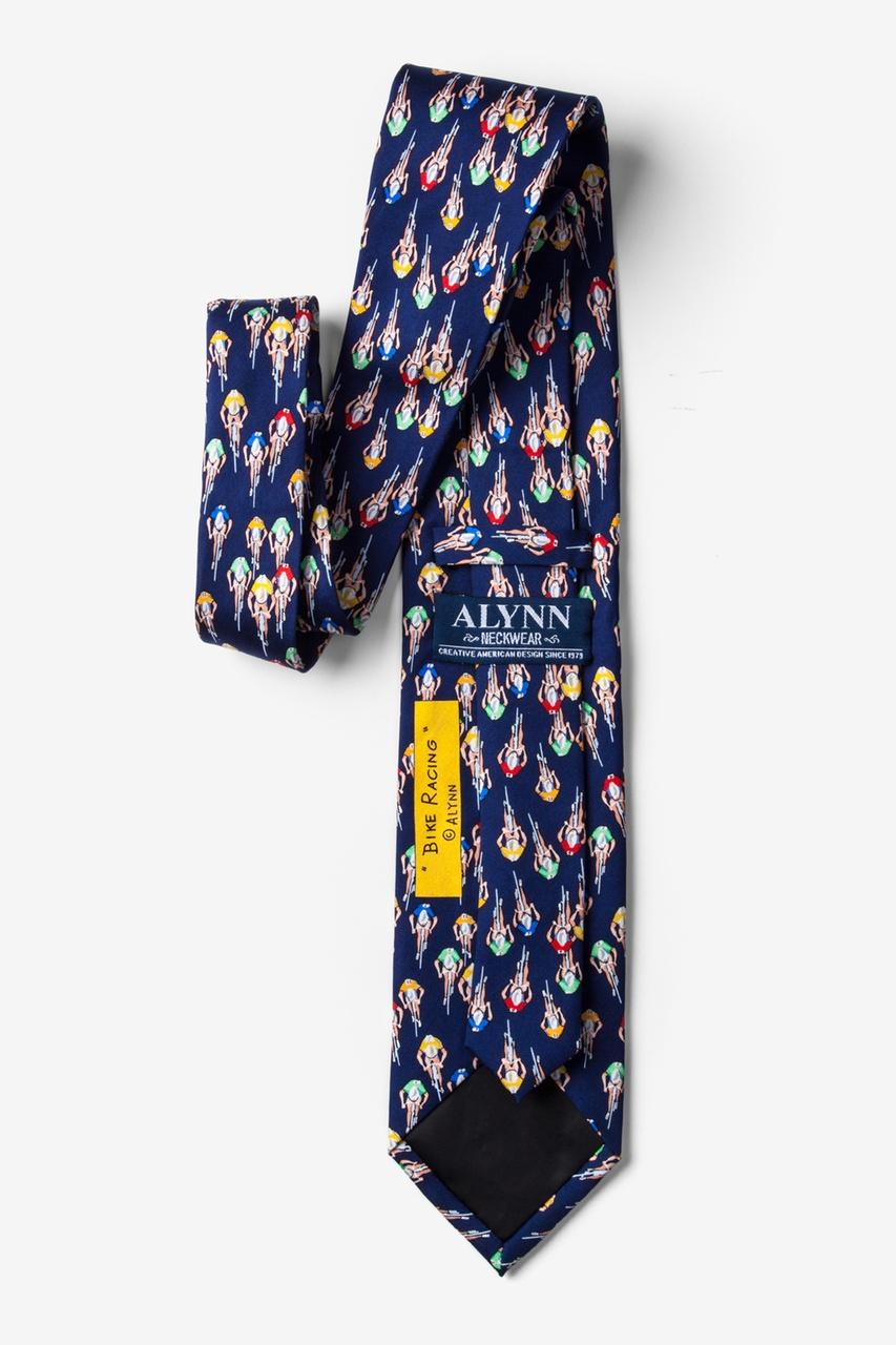 Alynn Bike Racing Navy Blue 100% Silk Tie