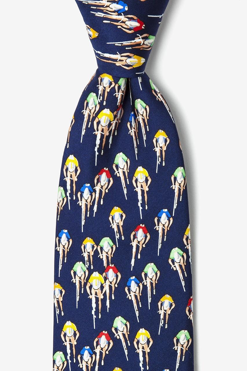 alynn Bike Racing Navy Blue 100% silk Tie