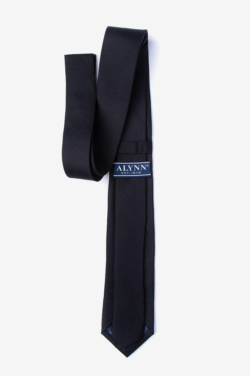 Alynn Black Black 100% Silk Skinny Tie