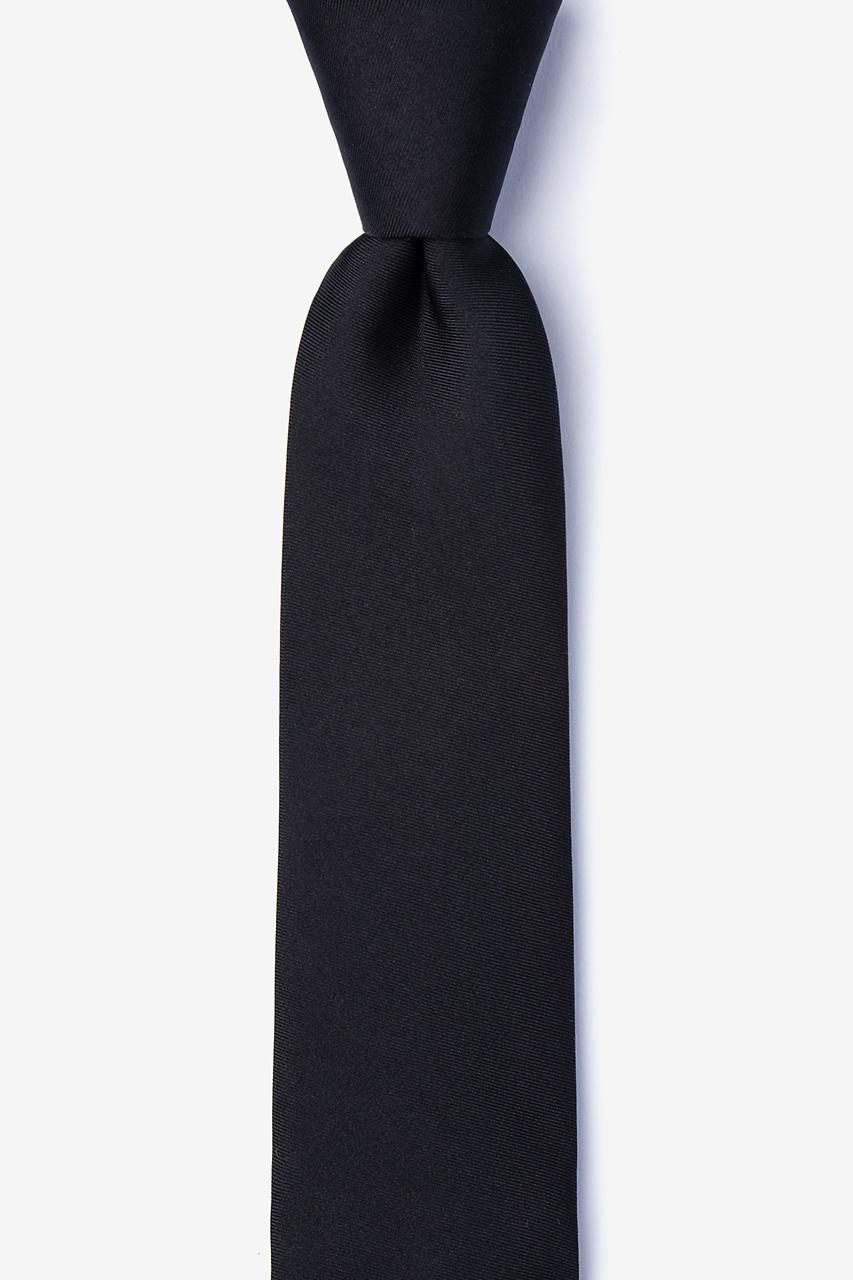 alynn Black black 100% silk Skinny Tie