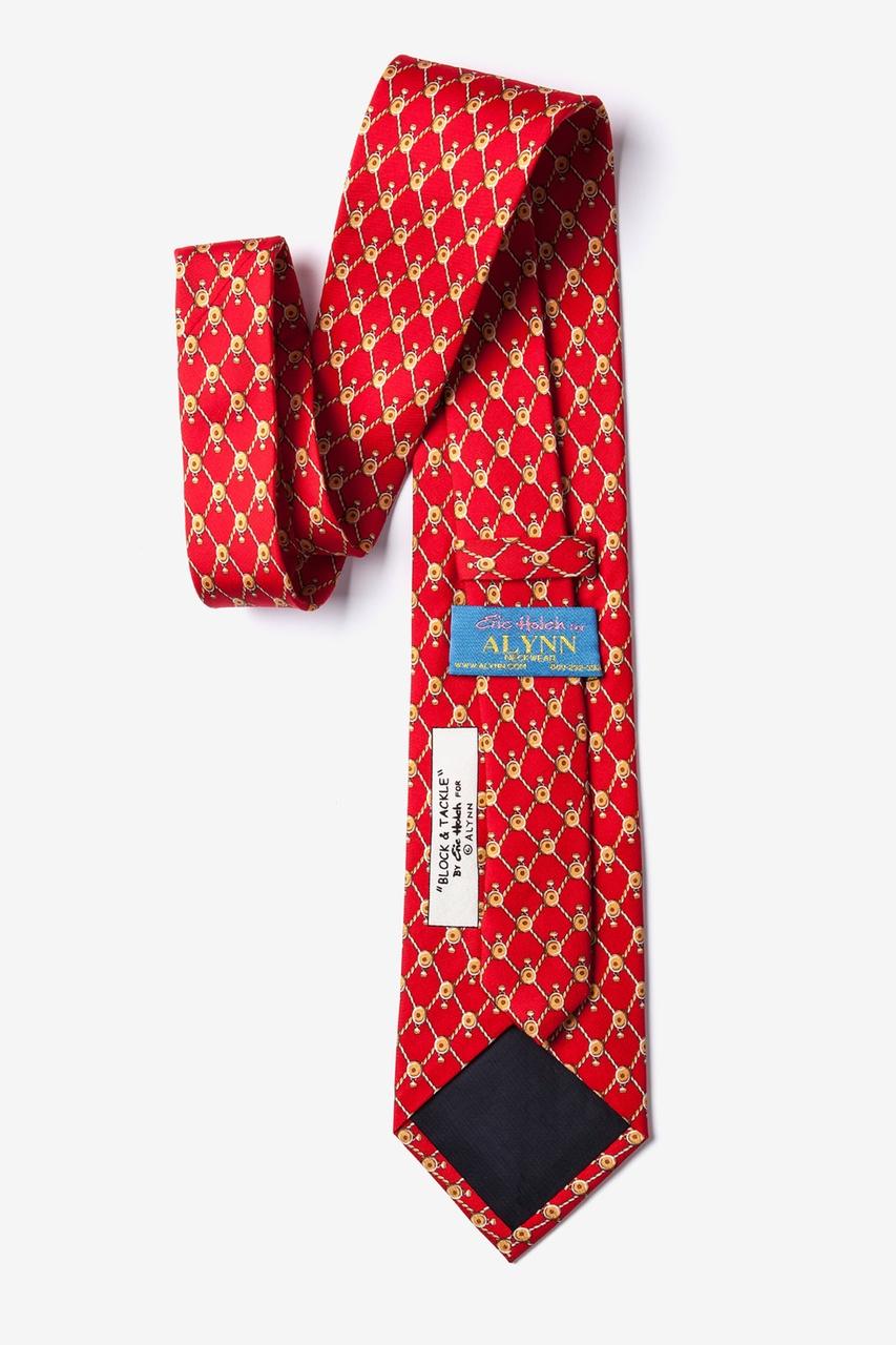 Alynn Block & Tackle Red 100% Silk Tie