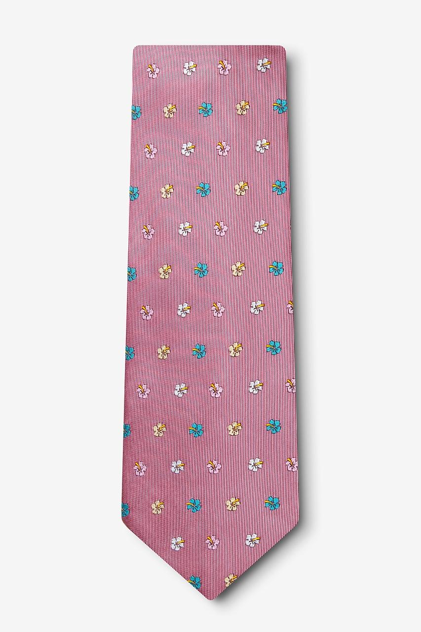 Alynn Blossoms Dusty Rose 100% Silk Extra Long Tie
