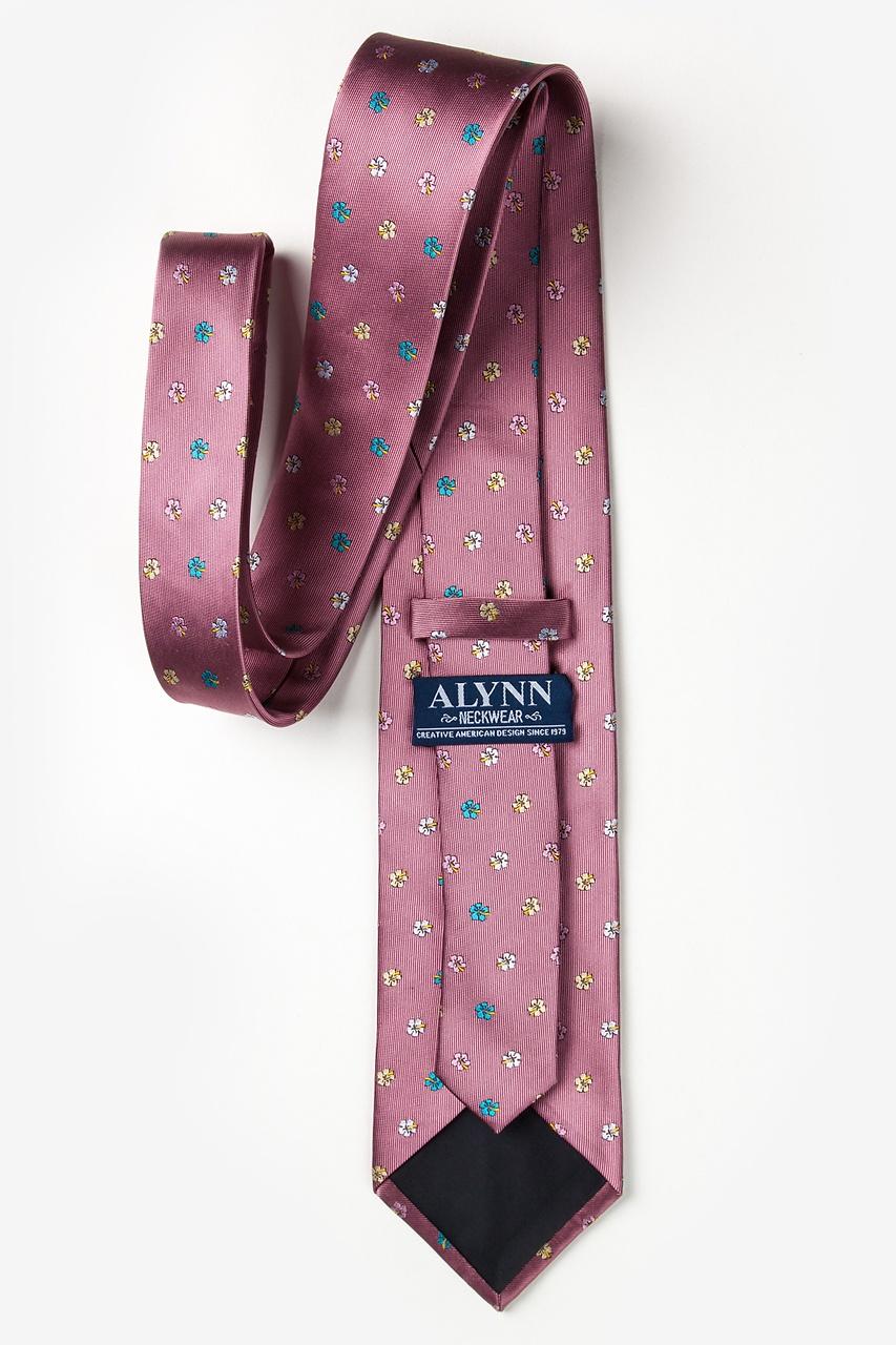 Alynn Blossoms Dusty Rose 100% Silk Extra Long Tie