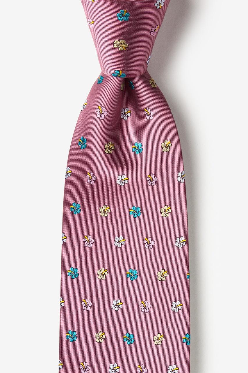 alynn Blossoms dusty rose 100% silk Extra Long Tie
