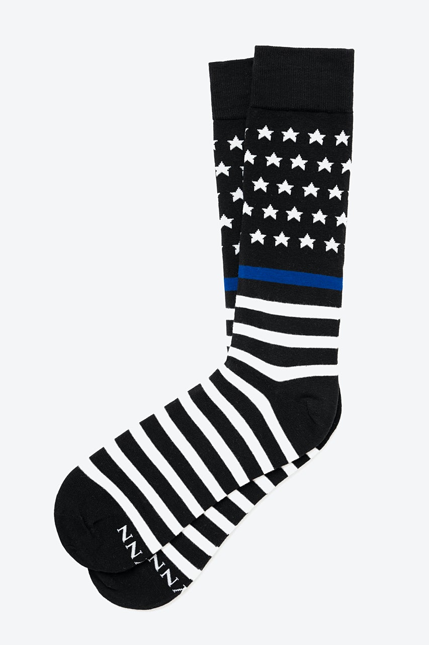 alynn Blue Lives Matter black Sock