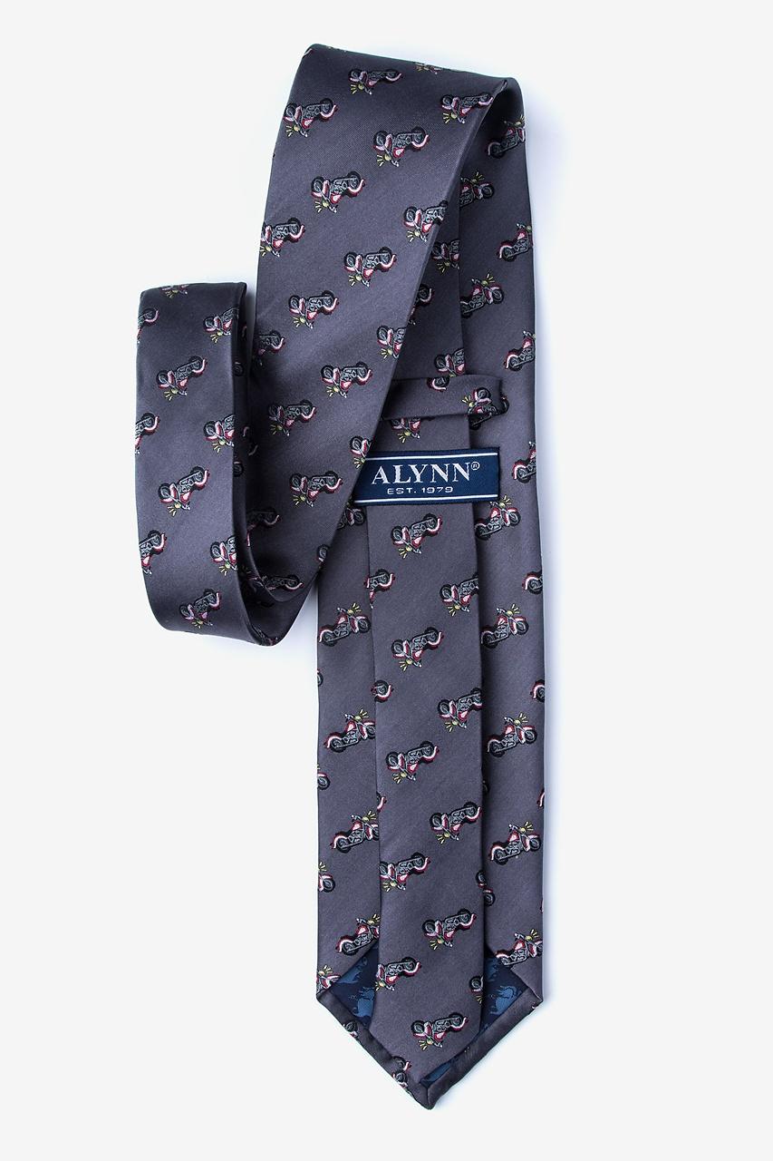 Alynn Born To Ride Gray 100% Silk Tie
