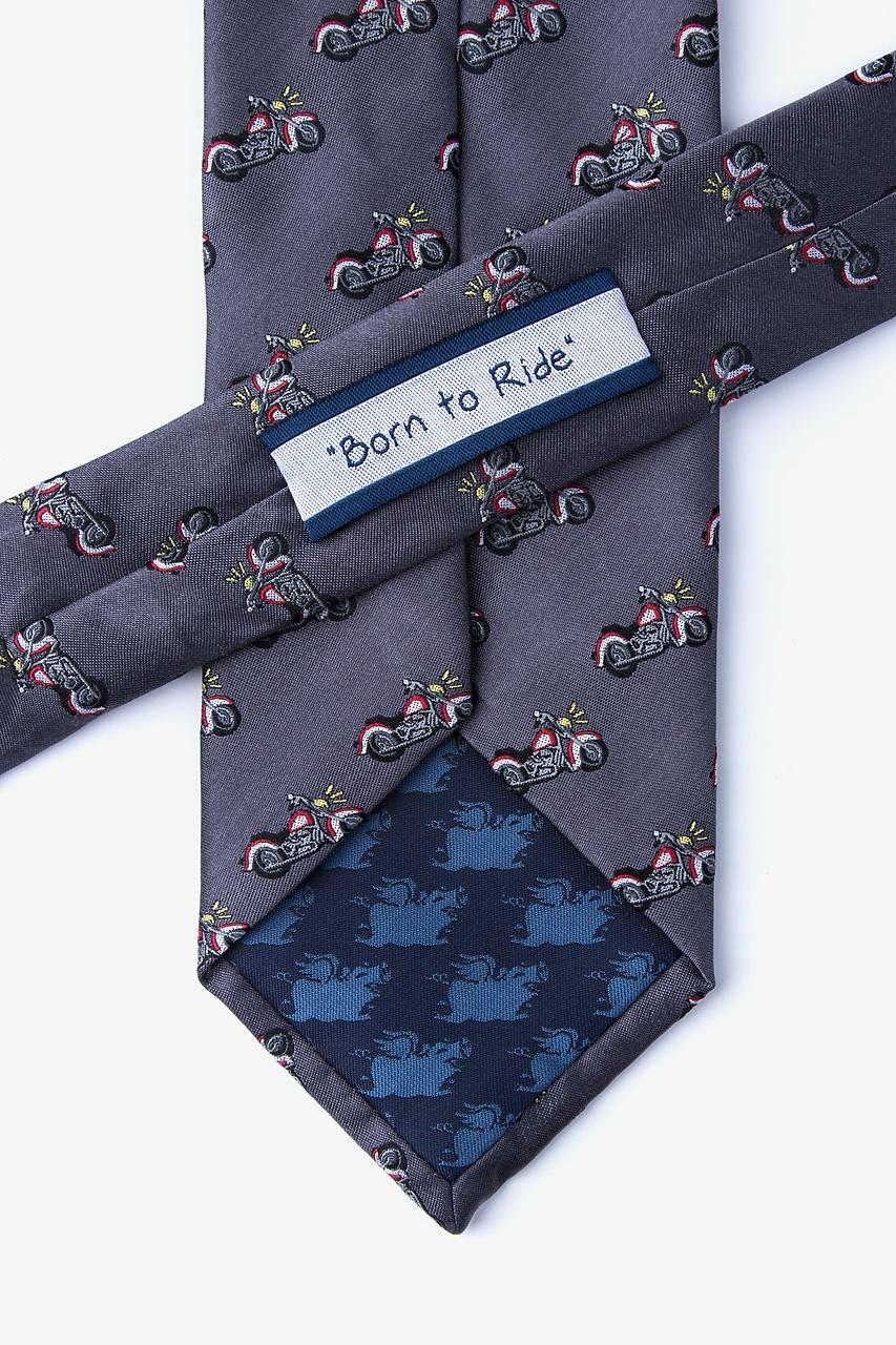 Alynn Born To Ride Gray 100% Silk Tie